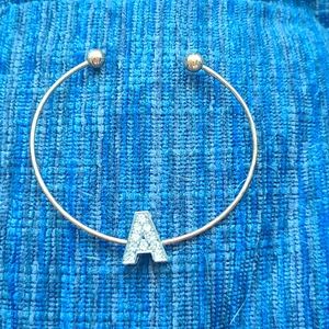 Initial "A" Silver Bracelet